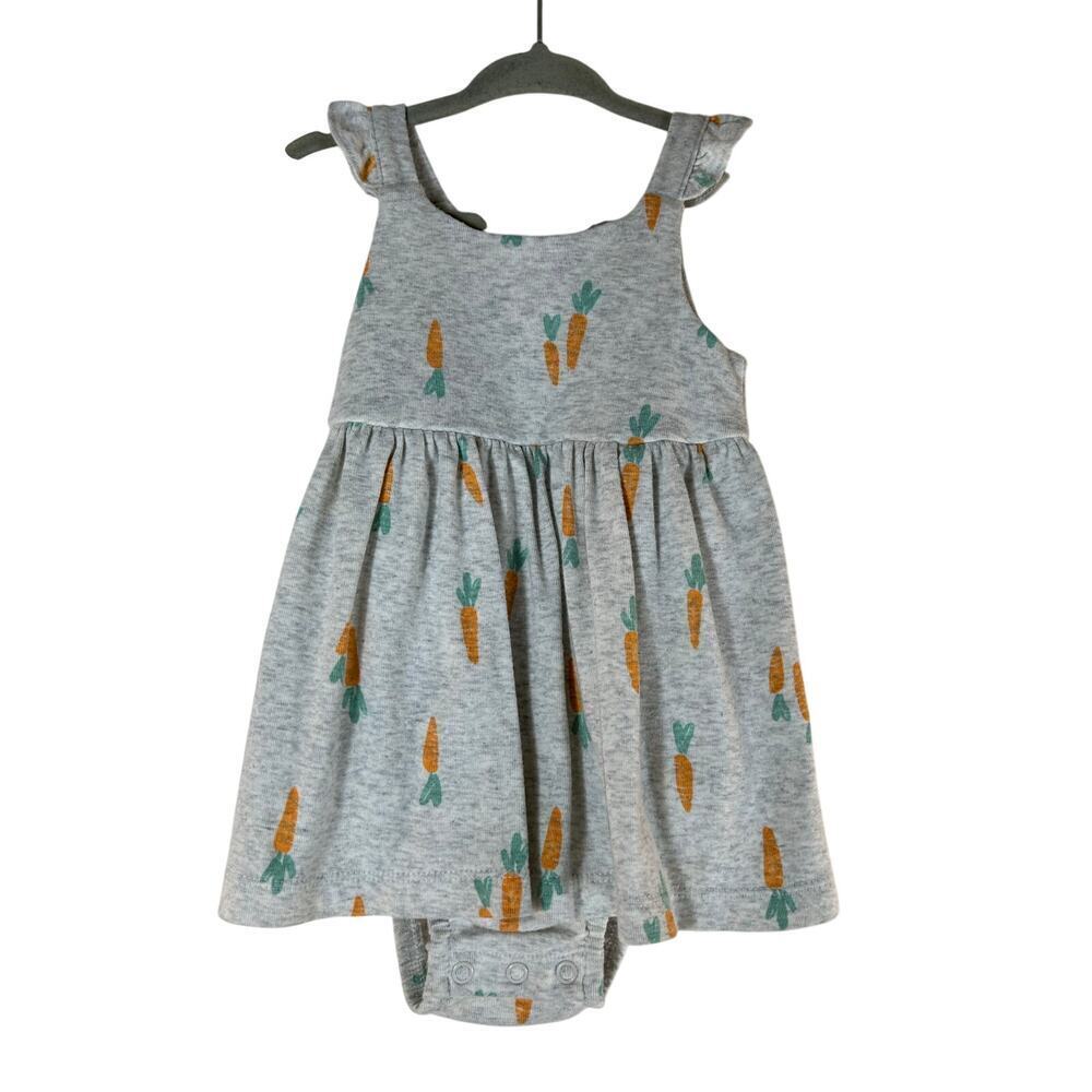 CARTER’S Girl’s Ruffle/Dress with a Carrot Print - Easter / Size: 9 Months